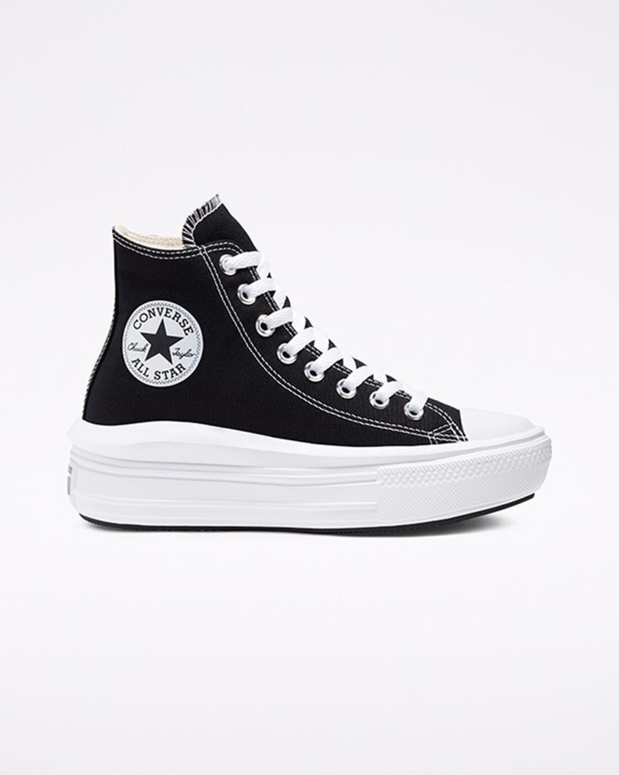 Women\'s Converse Chuck Taylor All Star Move High Top Platform Shoes Black / Beige White | AU 860CEX